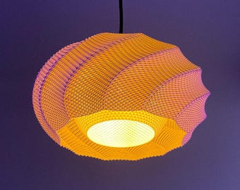 Ofelia Pendant Lamp | Modern 3D Printed RippleMesh Lampshade | E26 Hanging Light for Home Decor & Interior Design