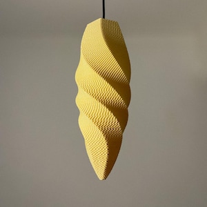 Florentina Pendant Lamp | 3D Printed RippleMesh Lampshade | Closed Design Modern Hanging Light | Fits E26 E27 Socket