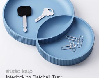 Interlocking Catchall Tray | Modern 3D Printed Organizer | Minimalist Desk & Entryway Tray