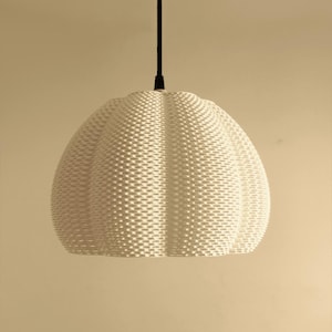 Marina Pendant Lamp | 3D Printed Lampshade with Playful Curves | Modern Ceiling Light | Unique Home Decor | Fits E26 E27 Socket
