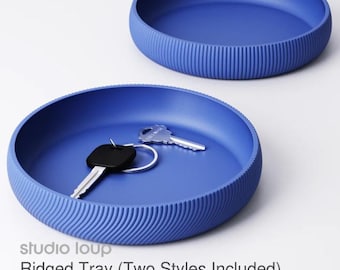 Ridged Tray | 3D Printed Modern Catchall Dish | Organizer | Minimalist Home Decor