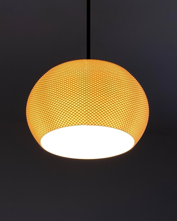 Valo Pendant Lamp | Modern 3D Printed Ripplemesh Lampshade | E26