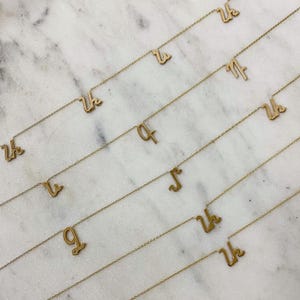 Personalized Armenian Letter Necklace in 14K Solid Gold | Handwritten Spaced Initial Necklace | Custom Armenian Jewelry