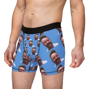 Fun Men&#39;s Boxers with Playful Faces, Unique AOP Underwear, Ideal Gift for Friends, Novelty Boxer Shorts, Quirky Pajamas