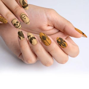 Toasty Spooktacular Beige Press-On Nails