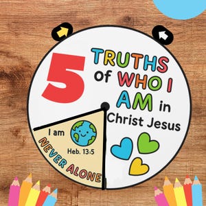 Who I Am in Christ Bible Wheel Craft for Kids Christian Identity Printable Activity