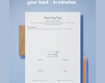 Mom Brain Dump Printable: Mental Load Worksheet (Minimalist)