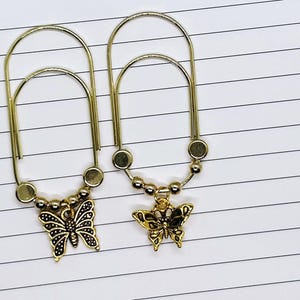Butterfly Charm Paperclip Set – Elegant Beaded Gold Planner Clips | Handmade Journal Accessories | Gift for Book Lovers & Stationery Fans