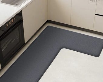 Non-Slip Polyester Kitchen Mat: Washable Absorbent Rug