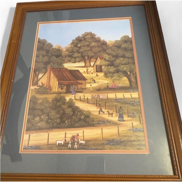 B Cummings 1985 Farmhouse Folk Art Print Limited Edition 1/2000