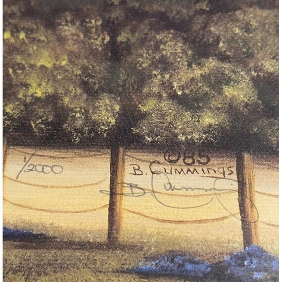 B Cummings 1985 Farmhouse Folk Art Print Limited Edition 1/2000