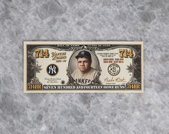 Babe Bucks - Babe Ruth 714 Home Runs Commemorative Bill (Original Art)