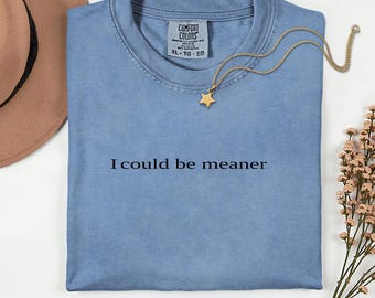 Comfort Colors I Could Be Meaner Shirt: Funny Sarcastic Humor