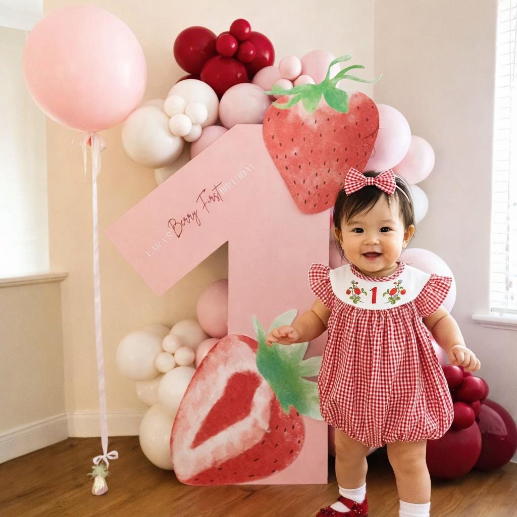 fruit theme birthday dress Pastel Pink Fruits Theme Birthday Frock For Baby Girl