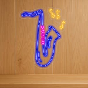 Saxophone Neon Sign, Saxophone Club LED Sign, Custom Jazz Sign, Musical Instrument Decor, Jazz Band Wall Art, Music Store Light