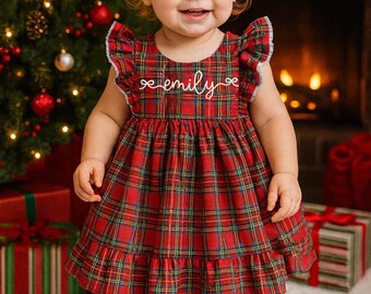 Monogrammed Corduroy Girls Dress: Embroidered Holiday Outfit - Etsy