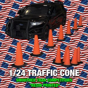 1/24 Diecast Fire/EMS/Police Traffic Cones ( INCLUDES 12 CONES )