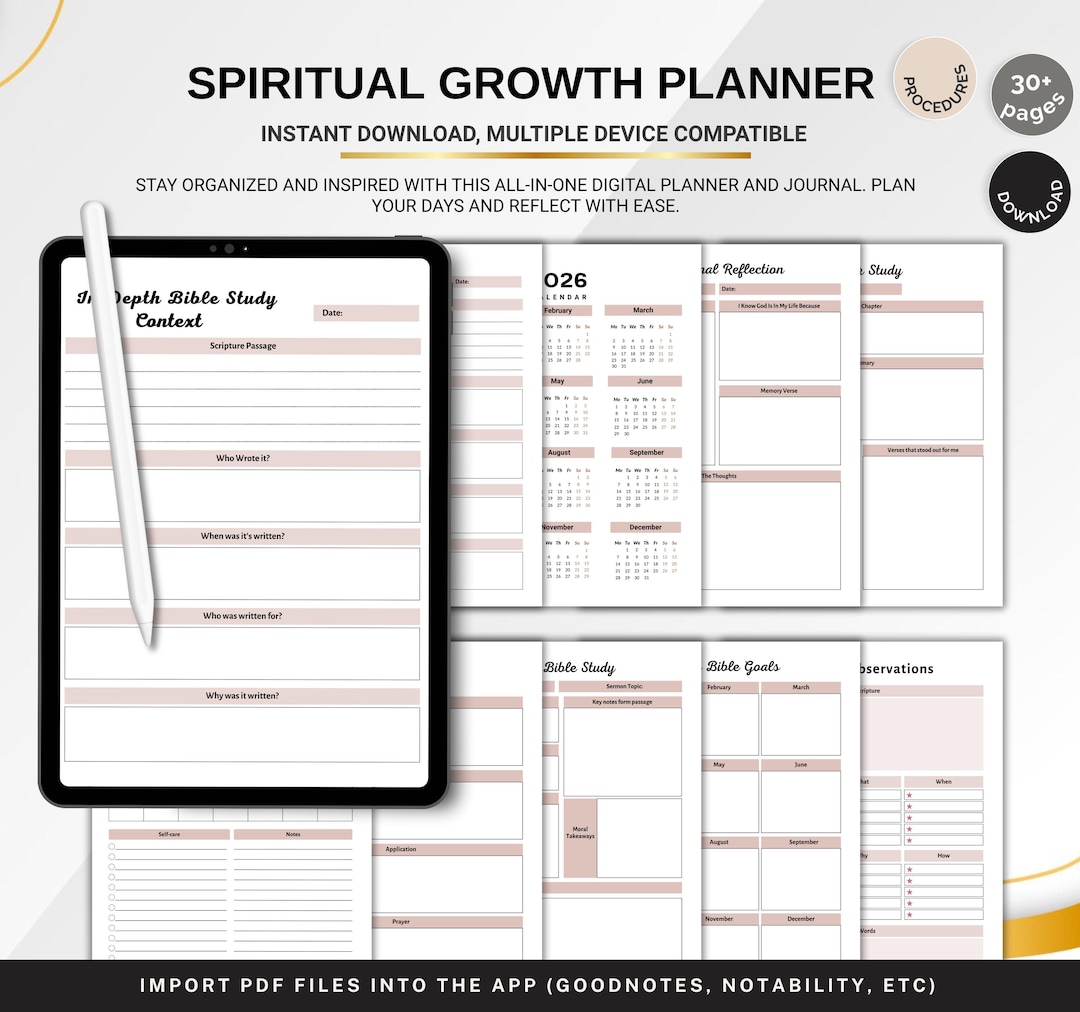 Spiritual Growth Planner Printable: Faith Journal, Prayer & Bible Study ...