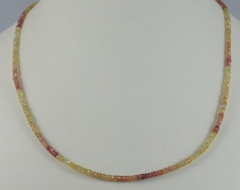 Faceted Yellow/Orange Sapphire Necklace