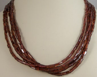 Five Strand Garnet Necklace