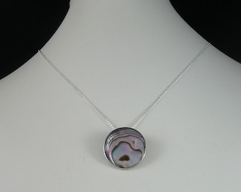 Vintage Abalone and Sterling Silver Necklace