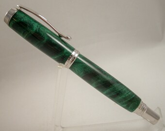 Dyed Curly Maple Rhodium Venetian Pen