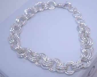 Silver Triple Stack Chainmaille Bracelet