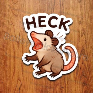 Funny Heck Possum Sticker: Waterproof Vinyl Decal for Laptops