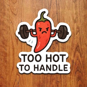 Funny Chili Pepper Vinyl Sticker: Spicy Gym Decal