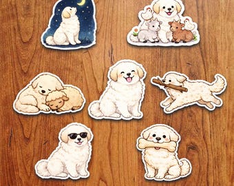 Great Pyrenees Dog Sticker Pack: Waterproof Vinyl Decals for Laptop, Water Bottle