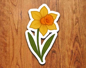 Daffodil Flower Vinyl Sticker: Waterproof Floral Decal