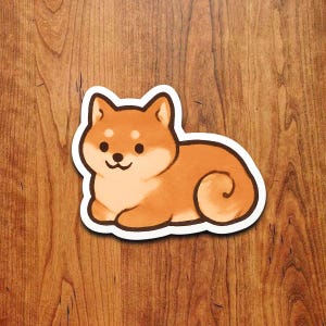 Kawaii Shiba Inu Loaf Vinyl Sticker - Waterproof Dog Decal