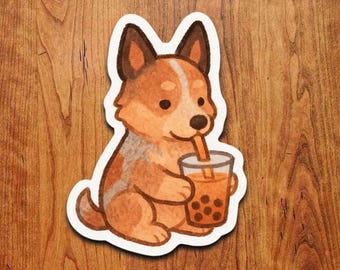 Australian Cattle Dog Boba Sticker - ACD Puppy Vinyl Decal