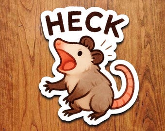 Funny Heck Possum Sticker: Waterproof Vinyl Decal for Laptops