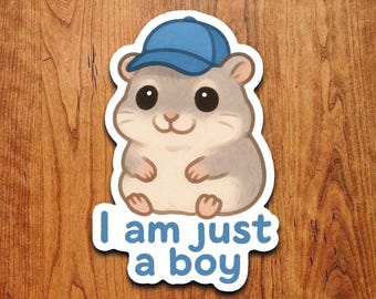 Hamster Sticker - I am Just a Boy - Vinyl Decal