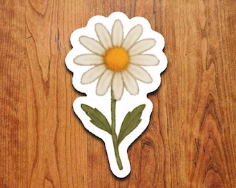 Daisy Flower Vinyl Sticker: Waterproof Floral Decal for Laptop, Water Bottle