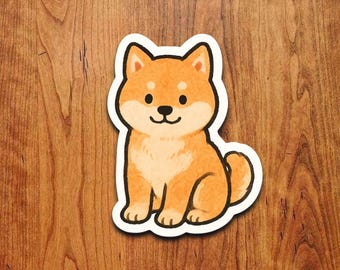 Kawaii Shiba Inu Vinyl Sticker: Waterproof Dog Decal