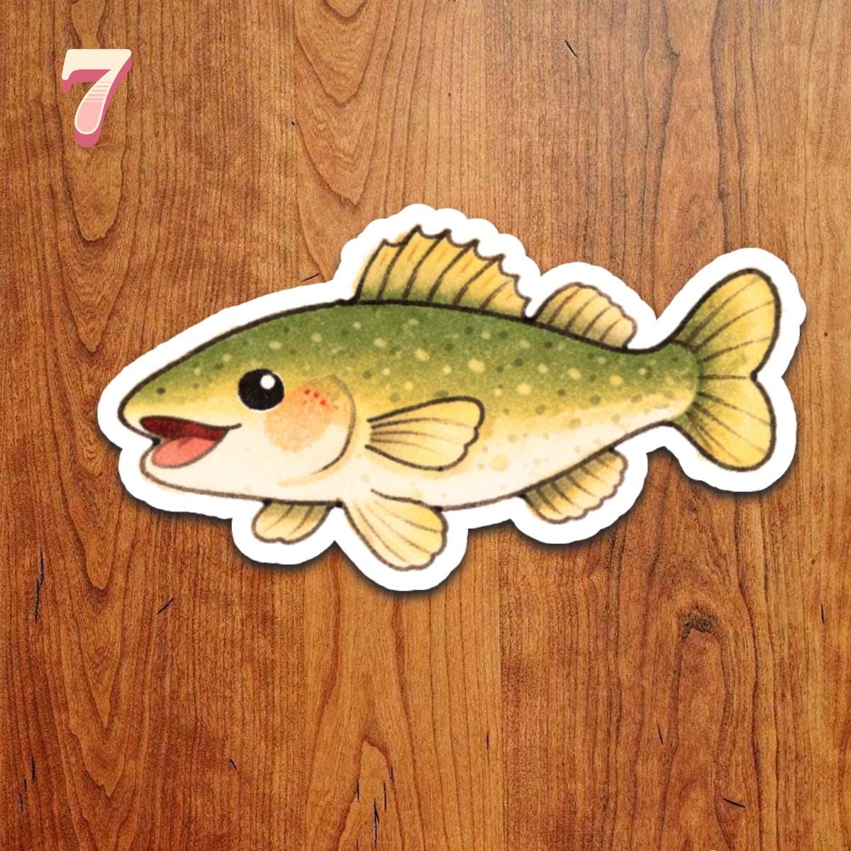 Freshwater Fish Sticker Pack – Kawaii Fishing Stickers Vinyl Decals ...