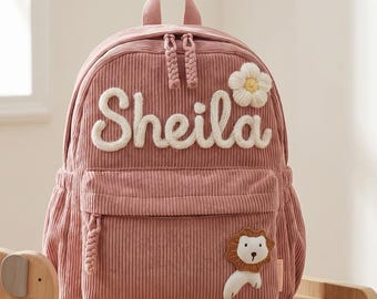 Custom Corduroy Toddler Backpack, Kids Preschool Backpack, Mini School Bag for Boys Girls, Daycare Bag, Back to School Gift