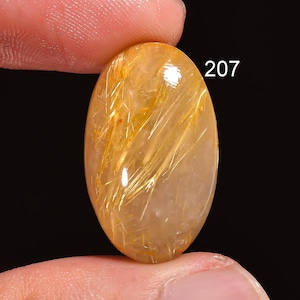 Natural Golden Rutile Quartz Cabochon, Loose Gemstone, Jewelry Making Supply ( Same As Picture)