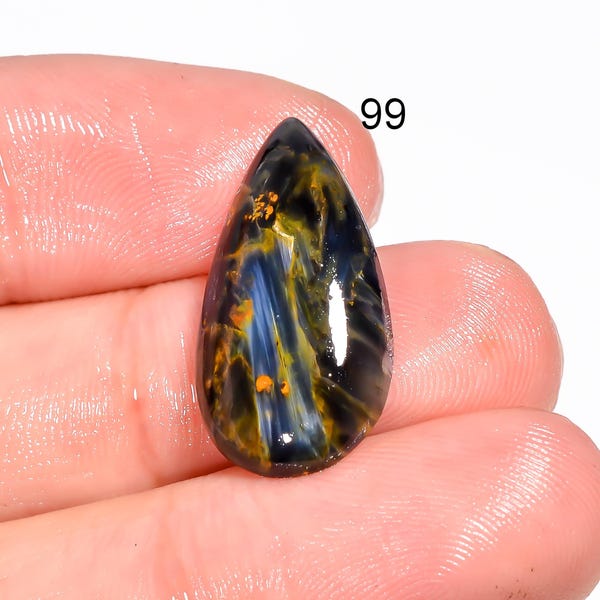 Natural Pietersite Cabochon, Flat Back Gemstone for Jewelry Making
