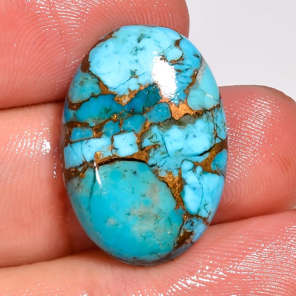 Natural Turquoise Copper Gemstone Cabochon - Rectangle Turquoise Jewelry Making Stone