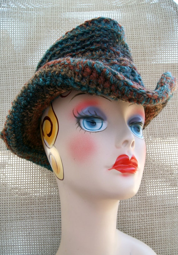 Items similar to Crocheted Cowboy Hat with Wired Brim on Etsy
