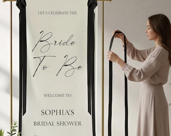 Personalized Fabric Bridal Shower Welcome Sign: Floral Welcome Custom Banner
