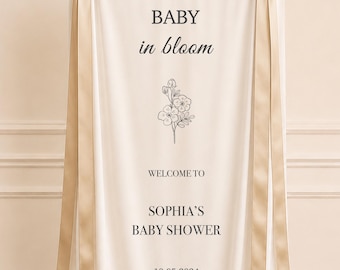 Personalisiertes Stoffschild für Babyparty: Personalisierte Baumwollgirlande