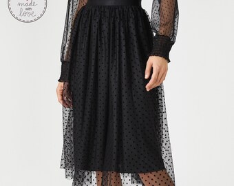Falda tutú de tul negro: hecha a medida para damas de honor, mamá y yo.