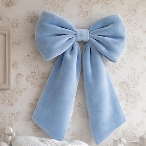 Velvet Wedding Bow - Large Oversized Bridal Accent - Soft Velvet Fabric, Structured Foam Interior, Reusable
