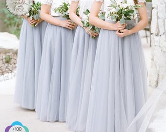 Faldas de tul a juego para madre e hija, tutús para damas de honor, colores personalizados, tela ligera.