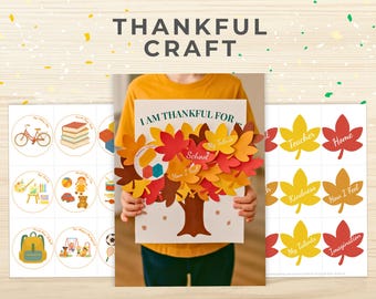 Thanksgiving DIY Printable Craft for Kids | Gratitude Activity | Fall Craft for Kids | Happy Thanksgiving Activity Art | Cut & Paste | Kids