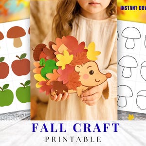 Lavoretti autunnali di carta da stampare / Attività autunnali stampabili per bambini / Lavoretti autunnali per bambini / Pagine da colorare autunnali / Lavoretti autunnali / Kit per lavoretti autunnali